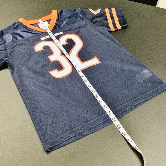 NFL Team Apparel Kids Navy Orange Chicago Bears Football Jersey Size Large 12/14 - Picture 6 of 9
